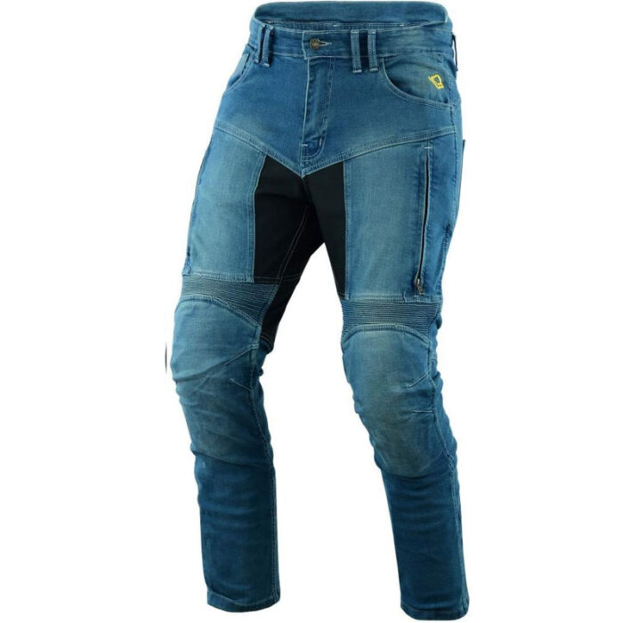 Blugi moto Prado  BOS Premium ARAMID   Protectii incluse gri/albastru/negru - imagine 6