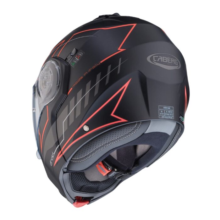 Cască Moto Droid Blaze Matt Black / Red Fluo Caberg - imagine 5